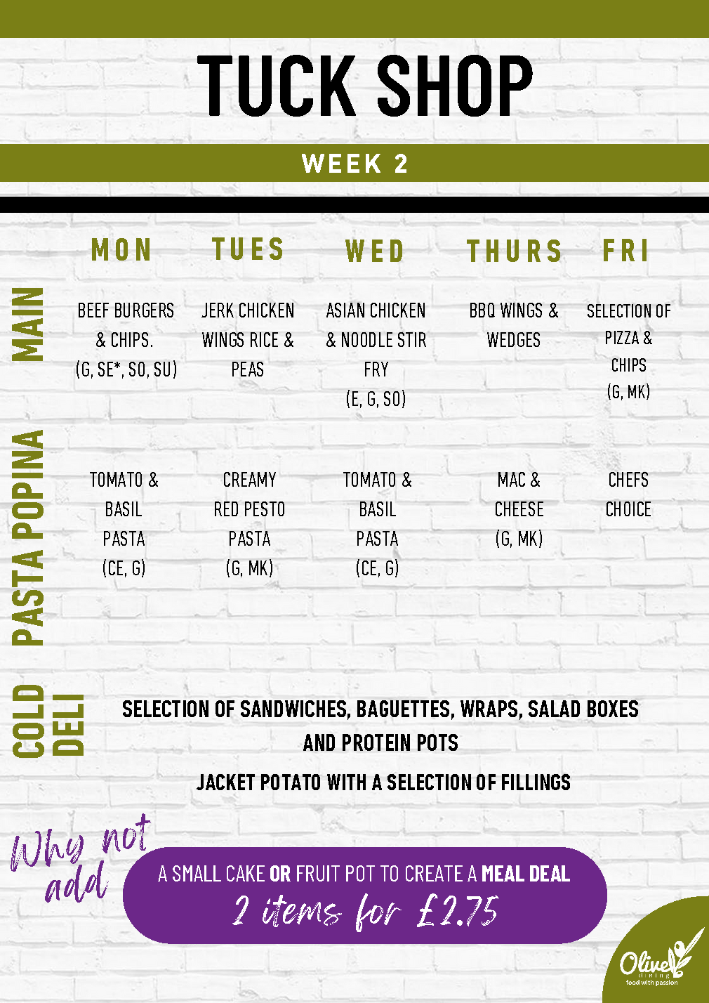 Tuck shop menu for excelsior 8 page 2