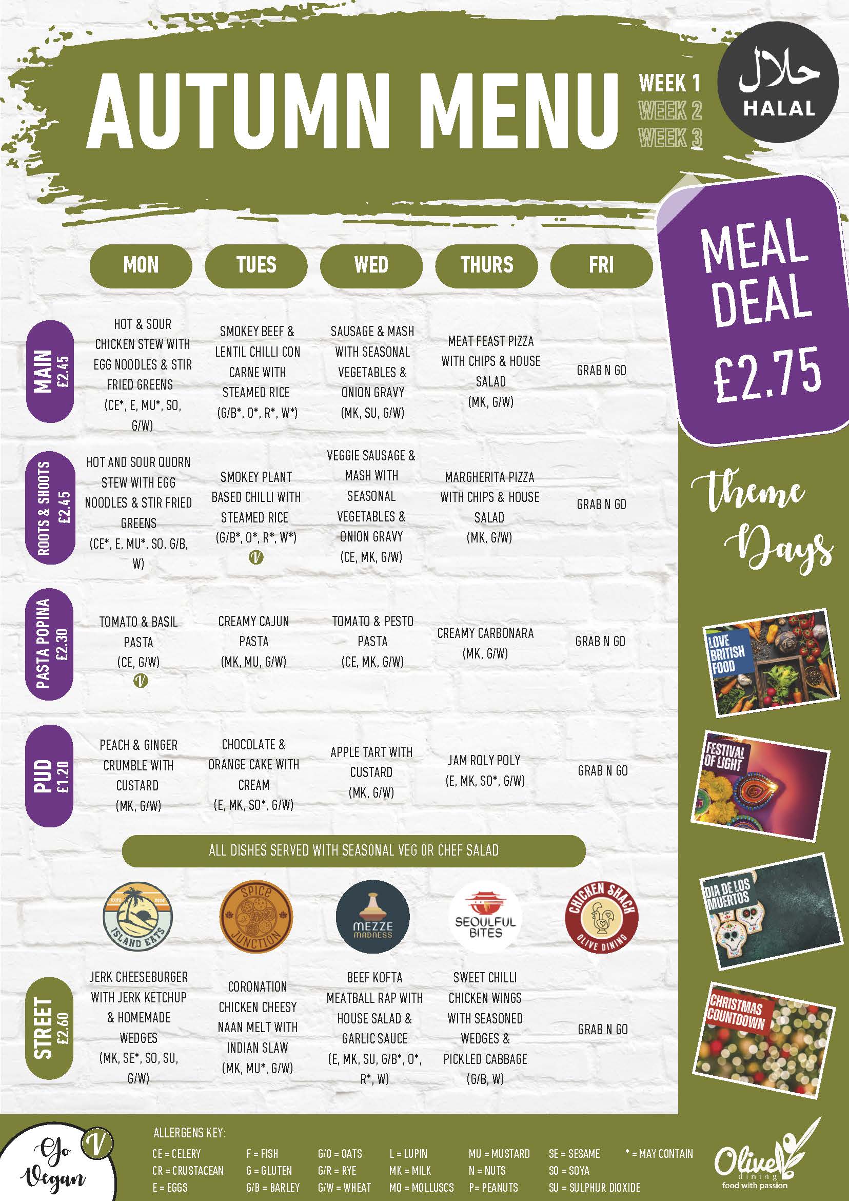 Grab n Go Autumn Menu 2025 Page 1